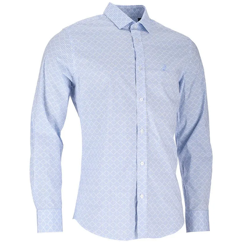 Polo Print Geo Shirt Mens White