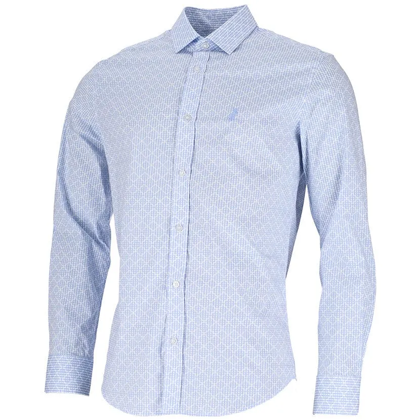 Polo Print Geo Shirt Mens White