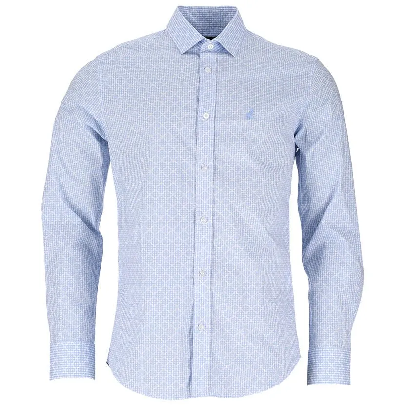 Polo Print Geo Shirt Mens White