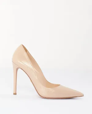 Prada Beige Shiny Leather Calzature Donna 100mm Pumps - 37.5