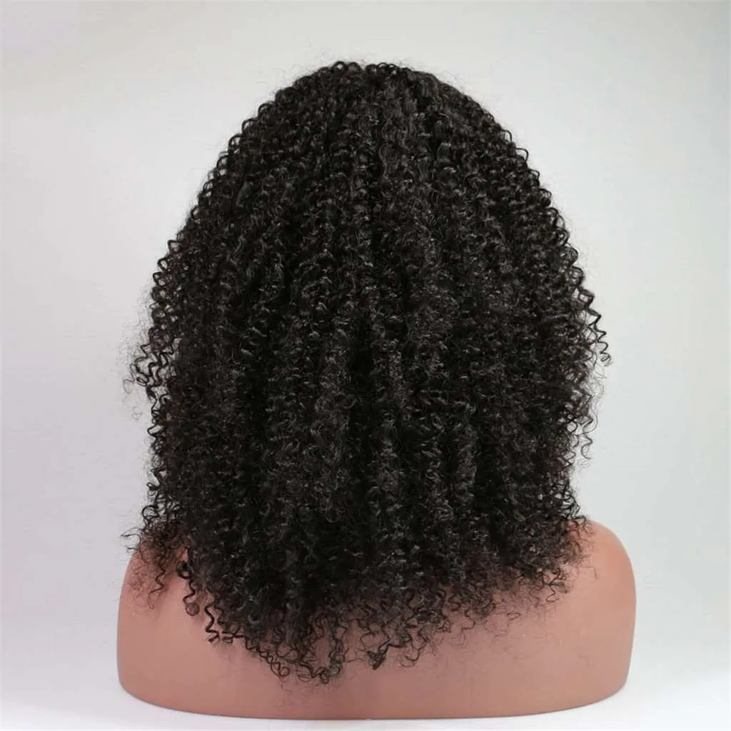 Pre Plucked 4*4 Closure Human Hair Wigs Afro Curl Brazilian Hair