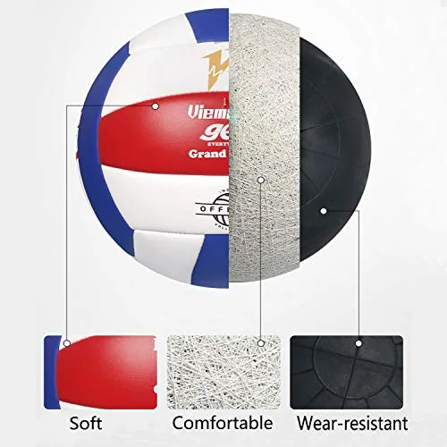 Premium Volleyball - Waterproof Indoor/Outdoor Official Volleyball for Boys/Girls, Gift for Birthday, Xmas Dayï¼Ë†Pinkï¼Å’Blueï¼Å’Whiteï¼â€°