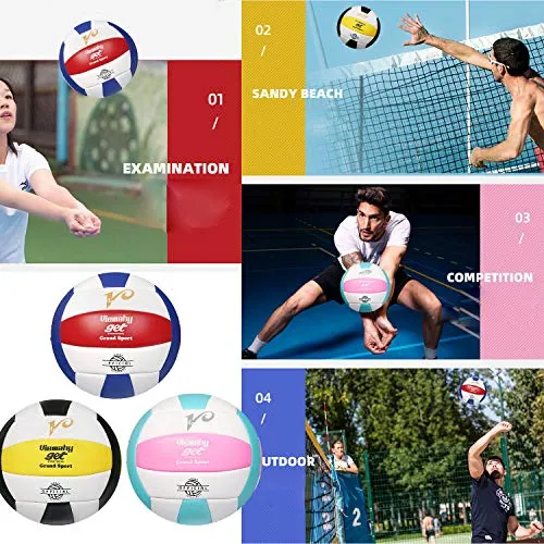 Premium Volleyball - Waterproof Indoor/Outdoor Official Volleyball for Boys/Girls, Gift for Birthday, Xmas Dayï¼Ë†Pinkï¼Å’Blueï¼Å’Whiteï¼â€°
