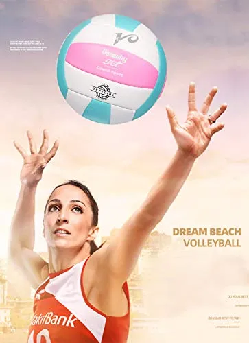 Premium Volleyball - Waterproof Indoor/Outdoor Official Volleyball for Boys/Girls, Gift for Birthday, Xmas Dayï¼Ë†Pinkï¼Å’Blueï¼Å’Whiteï¼â€°