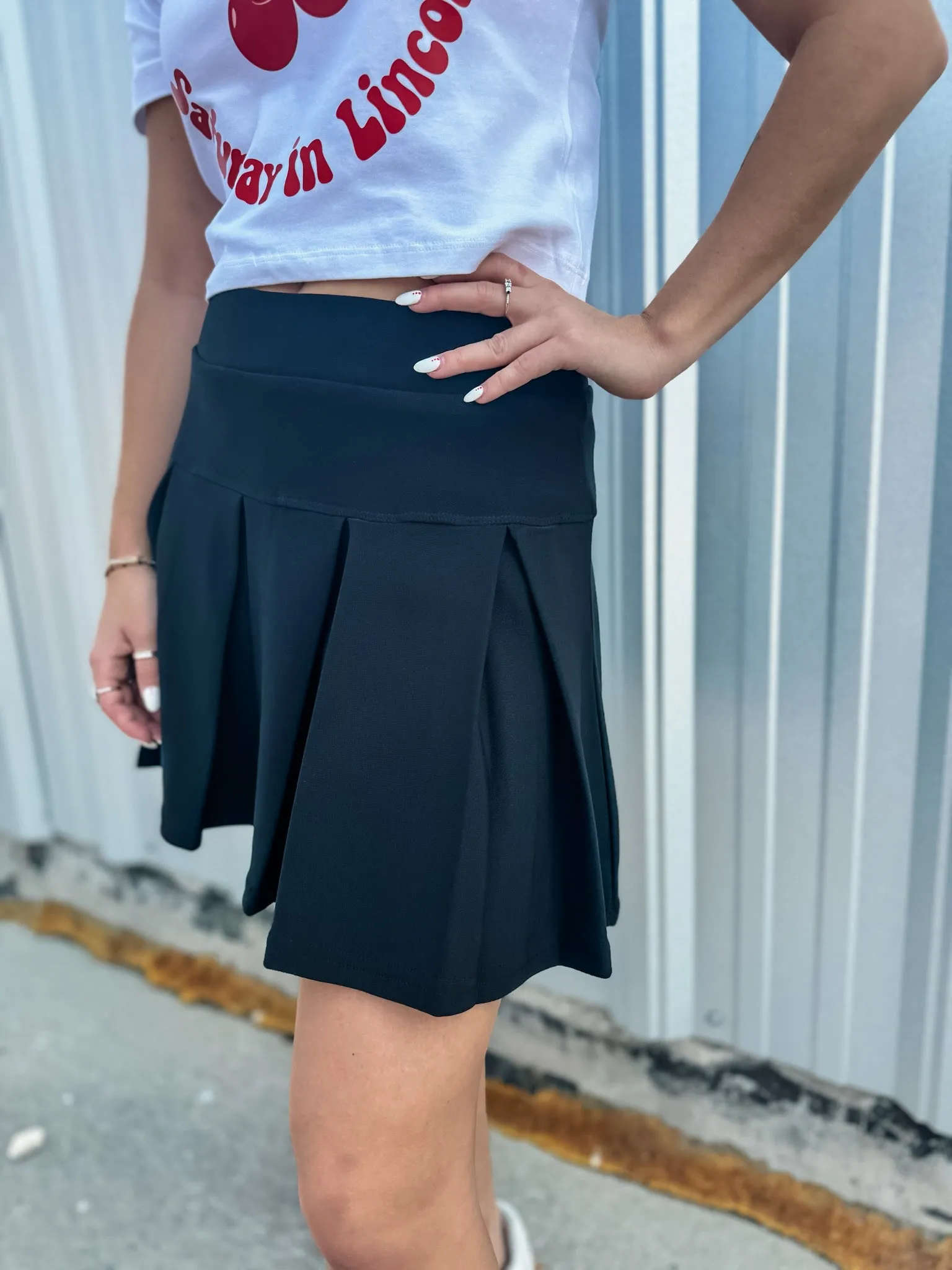 Presley Pleated Skirt - Black