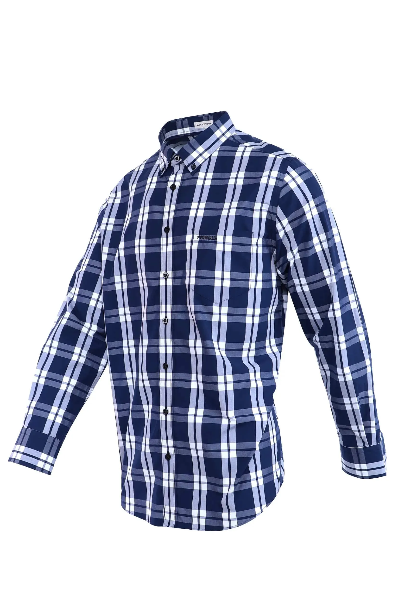 Pringle Perry Long Sleeve Check Classic Shirt Navy