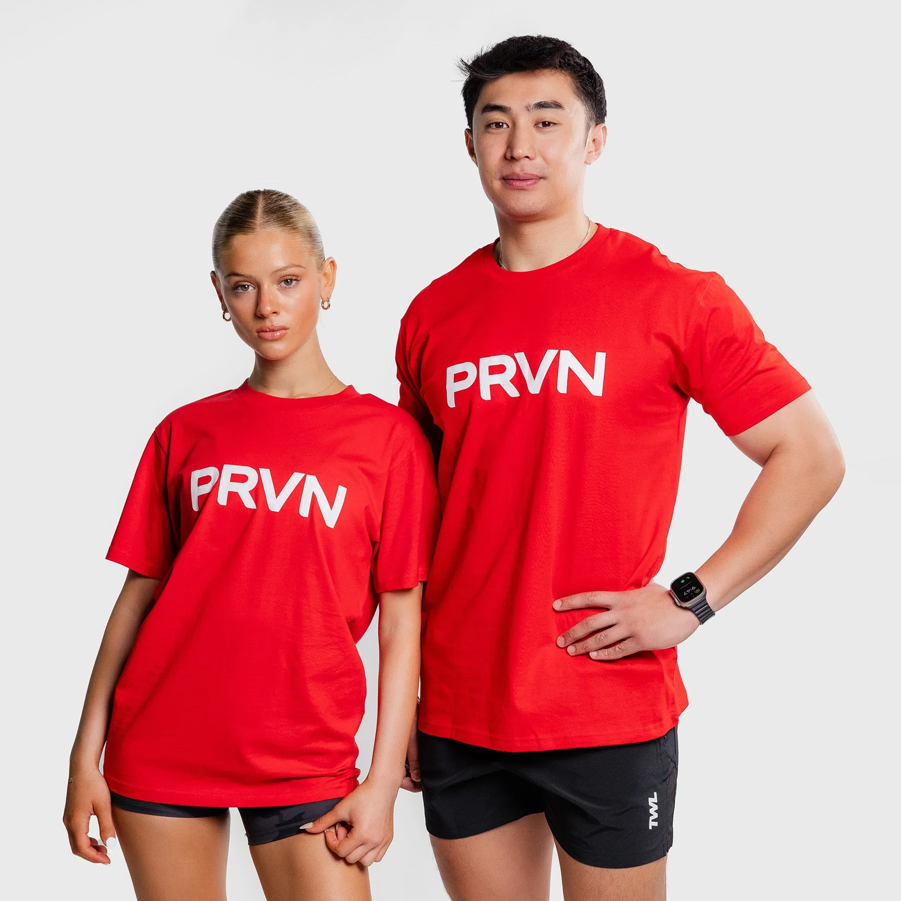 PRVN - STAPLE T-SHIRT - RED/WHITE