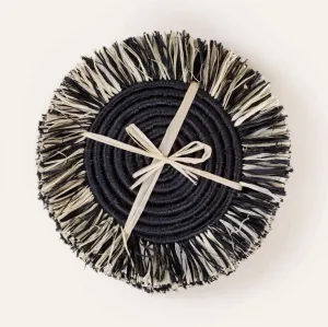 Raffia Fringe Set of 4 Coasters