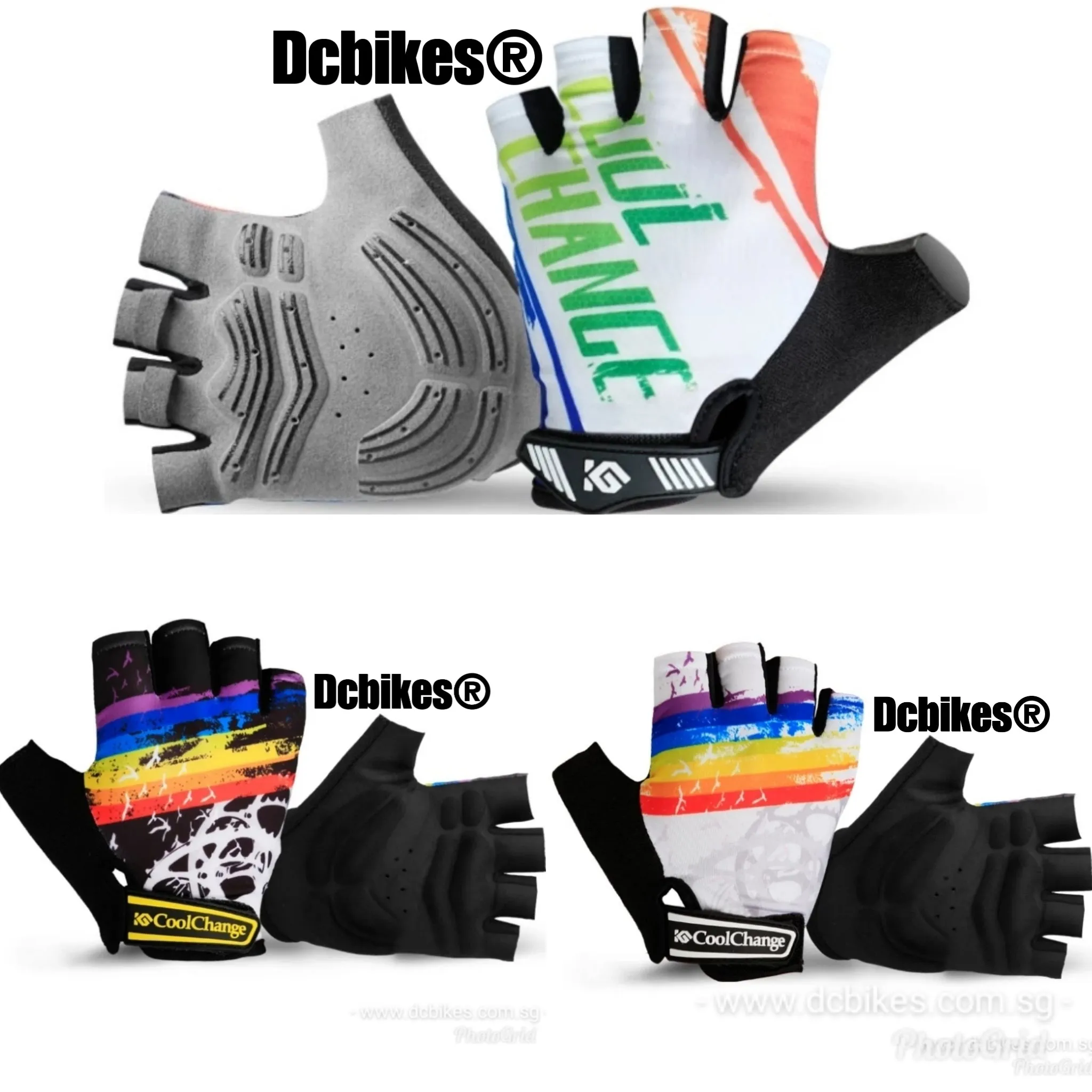 Rainbow Half Finger Sports Protective Gloves