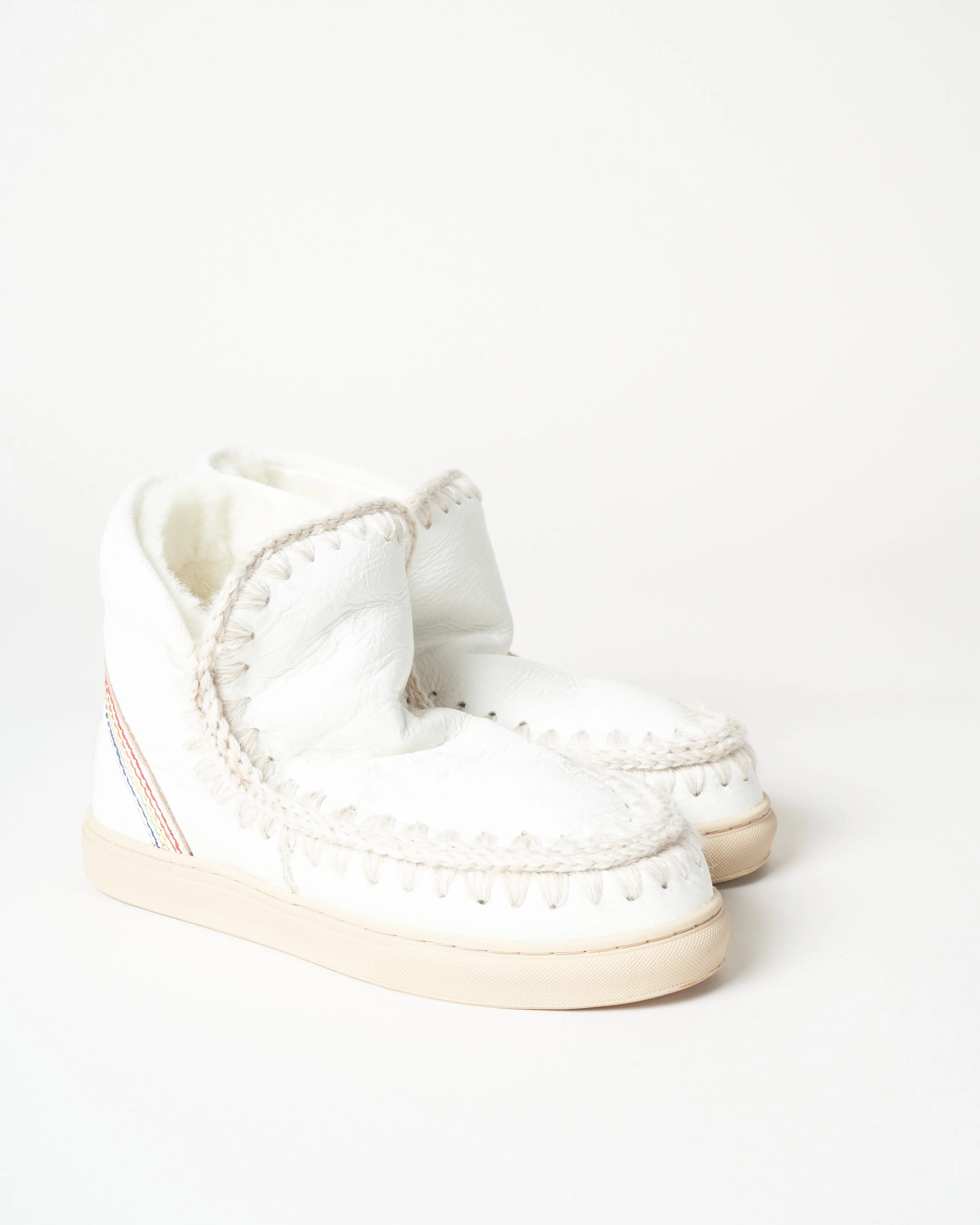 rainbow-stitch eskimo sneaker - white