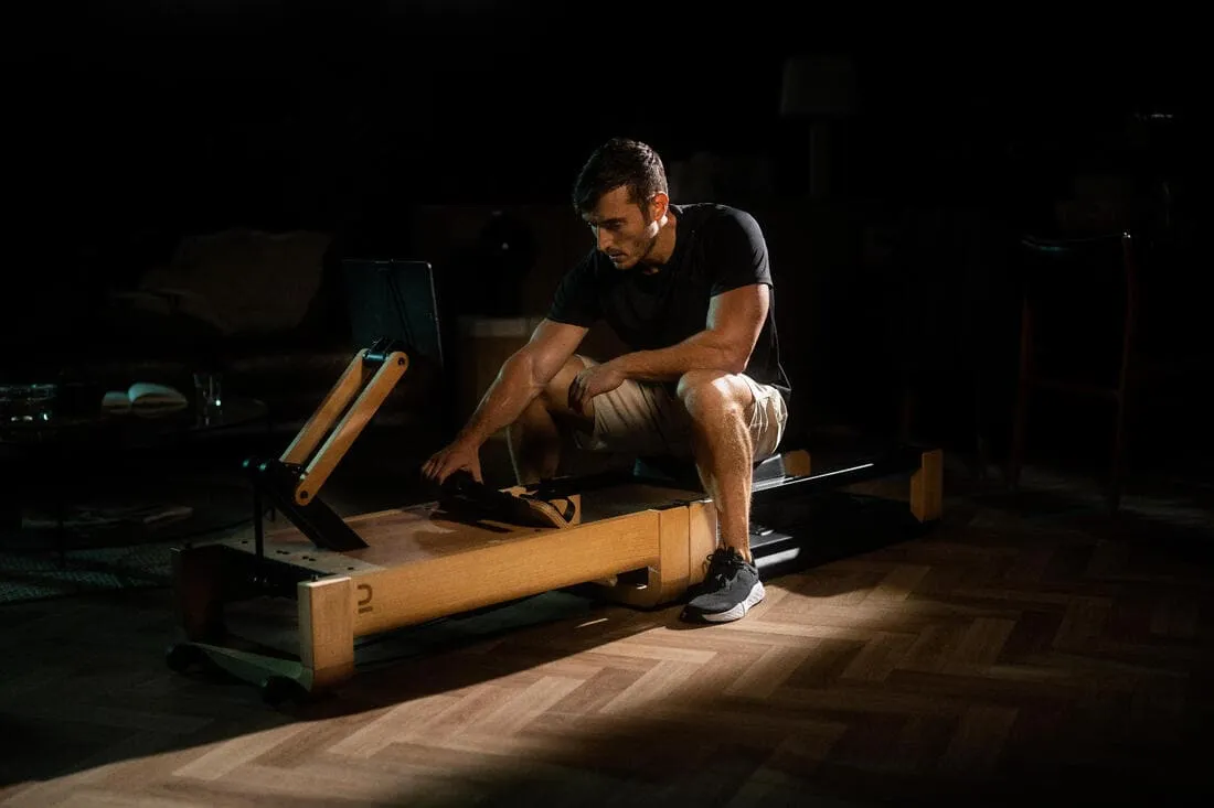 Rameur Domyos Woodrower 3 en 1, pliant, auto-alimenté, connecté et garanti 5 ans