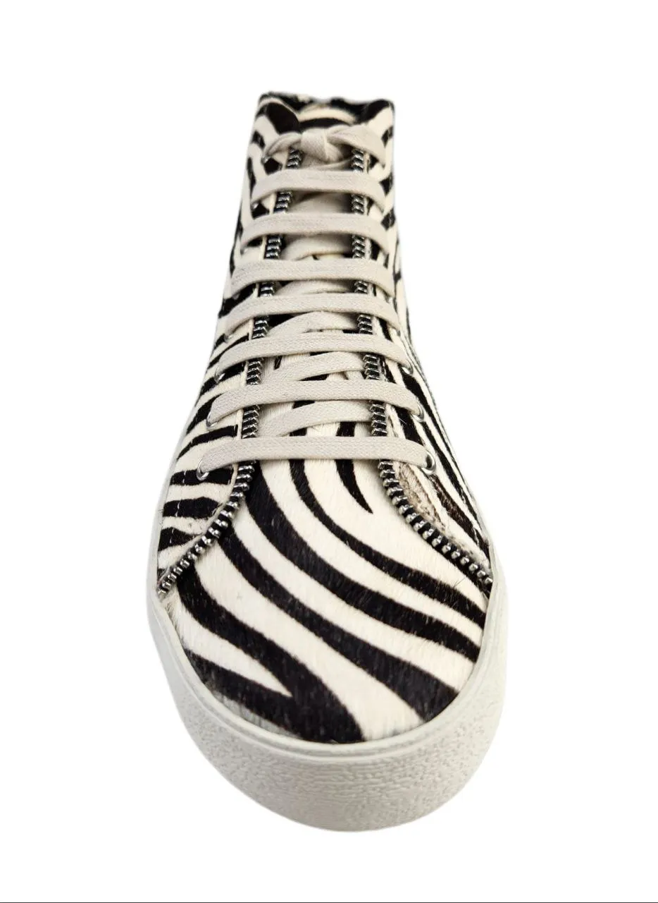 REBECCA MINKOFF Women's Black Zebra Zaina Too Sneakers #M2121005 7.5 NWB