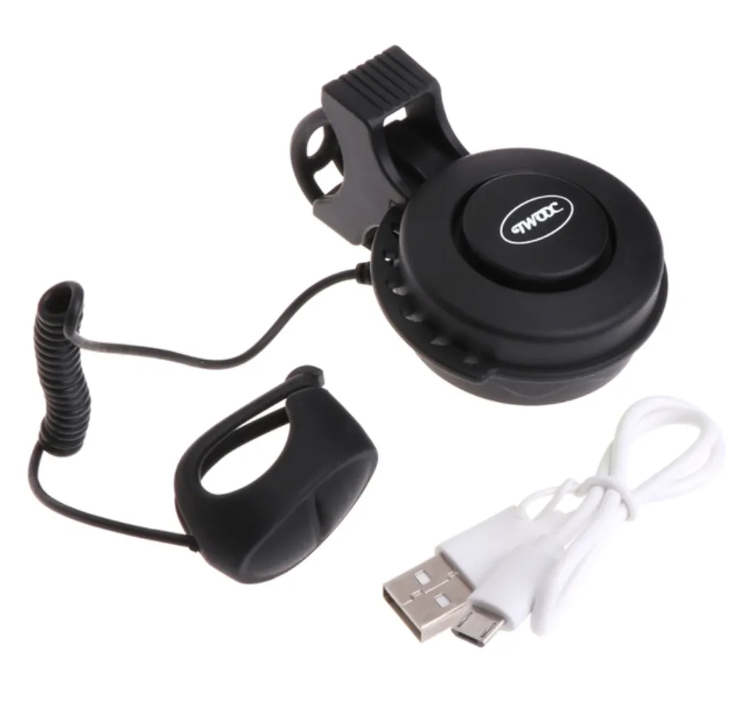 Rechargeable Electric Horn Bell 3 Interchangeable Loud Sirens