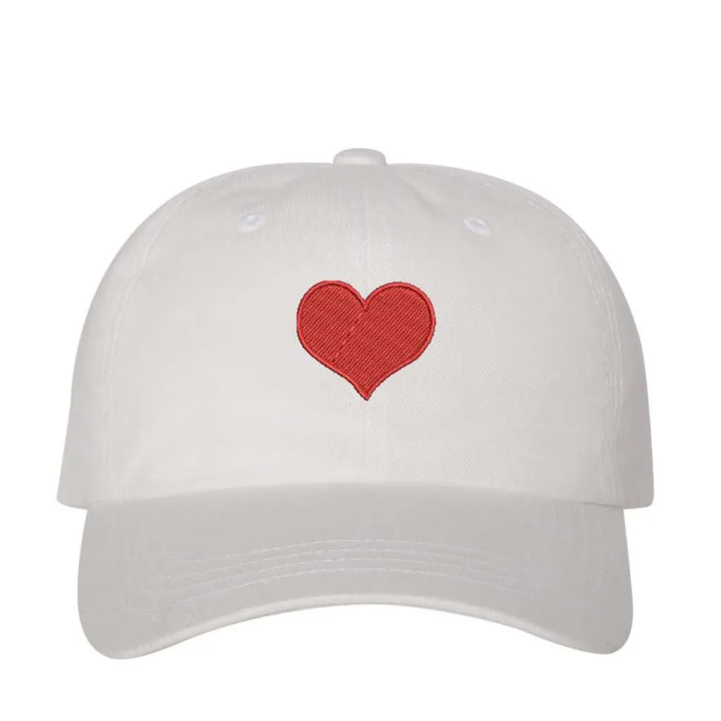 Red Heart Embroidered Baseball Cap – Chic Statement Hat–