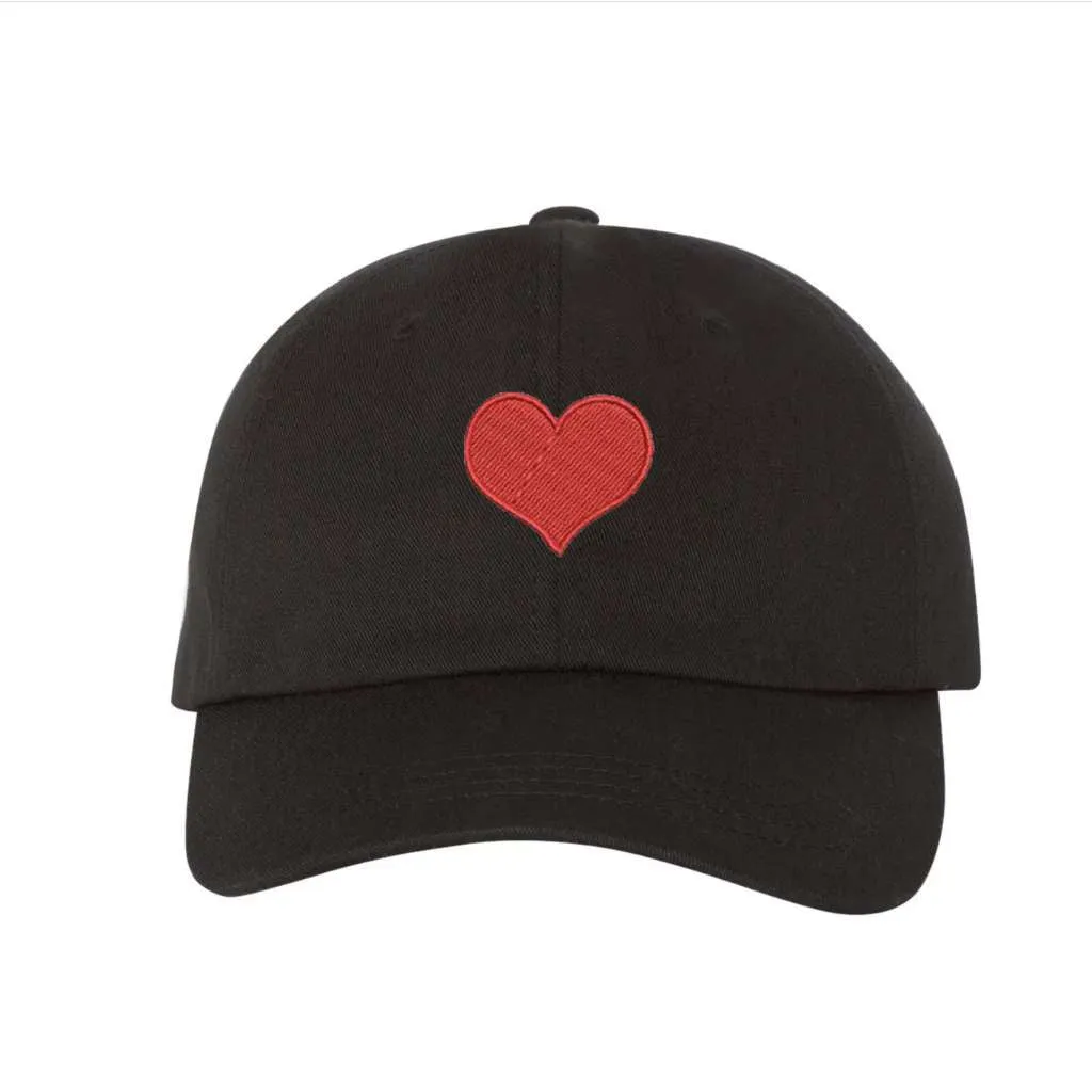 Red Heart Embroidered Baseball Cap – Chic Statement Hat–