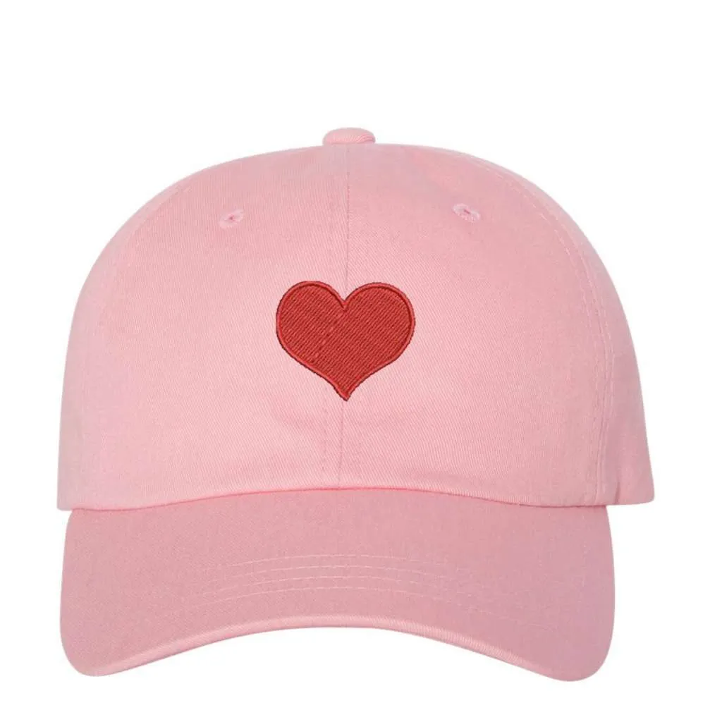 Red Heart Embroidered Baseball Cap – Chic Statement Hat–