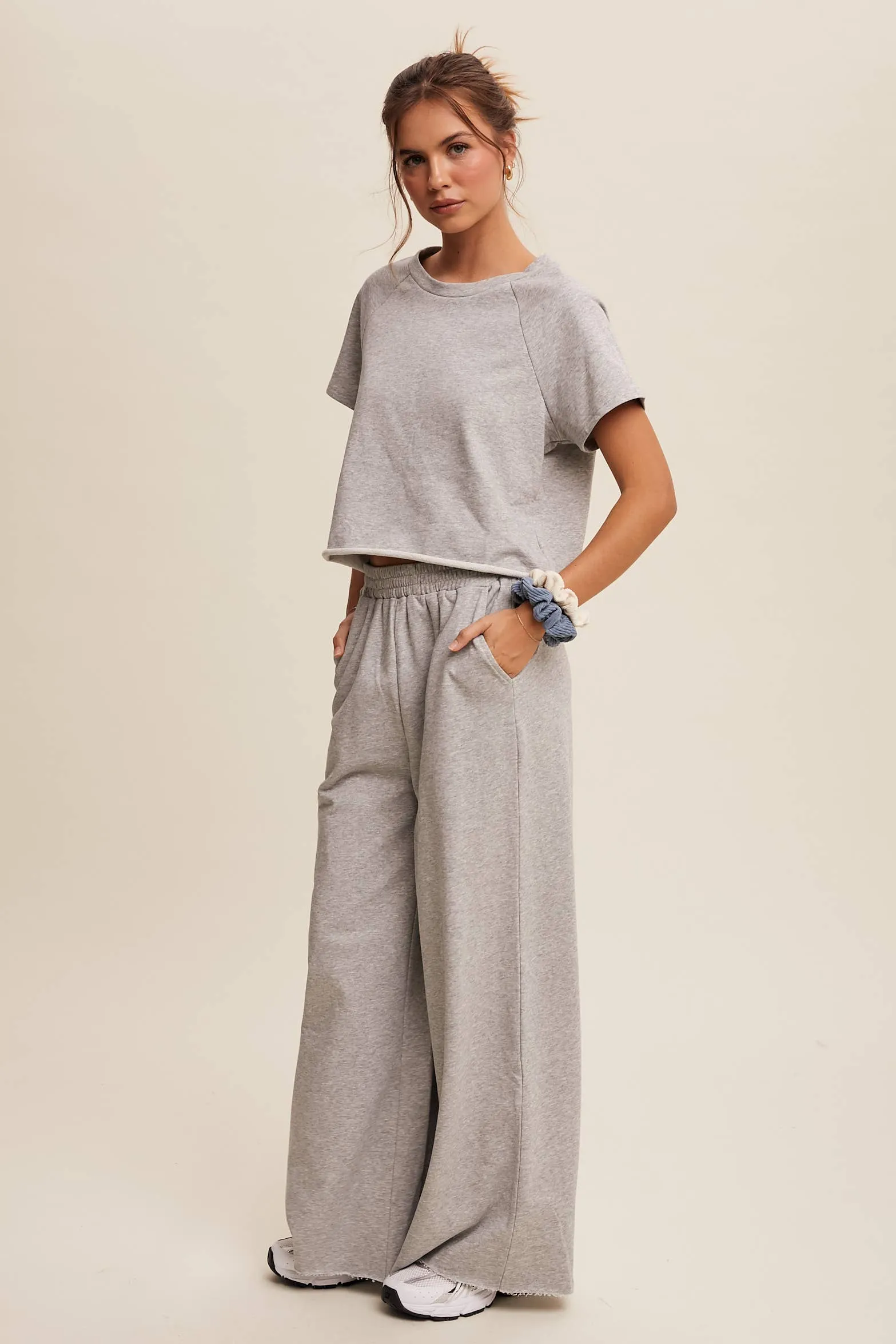 Relaxed Fit Top and Wide Leg Pants Lounge Set