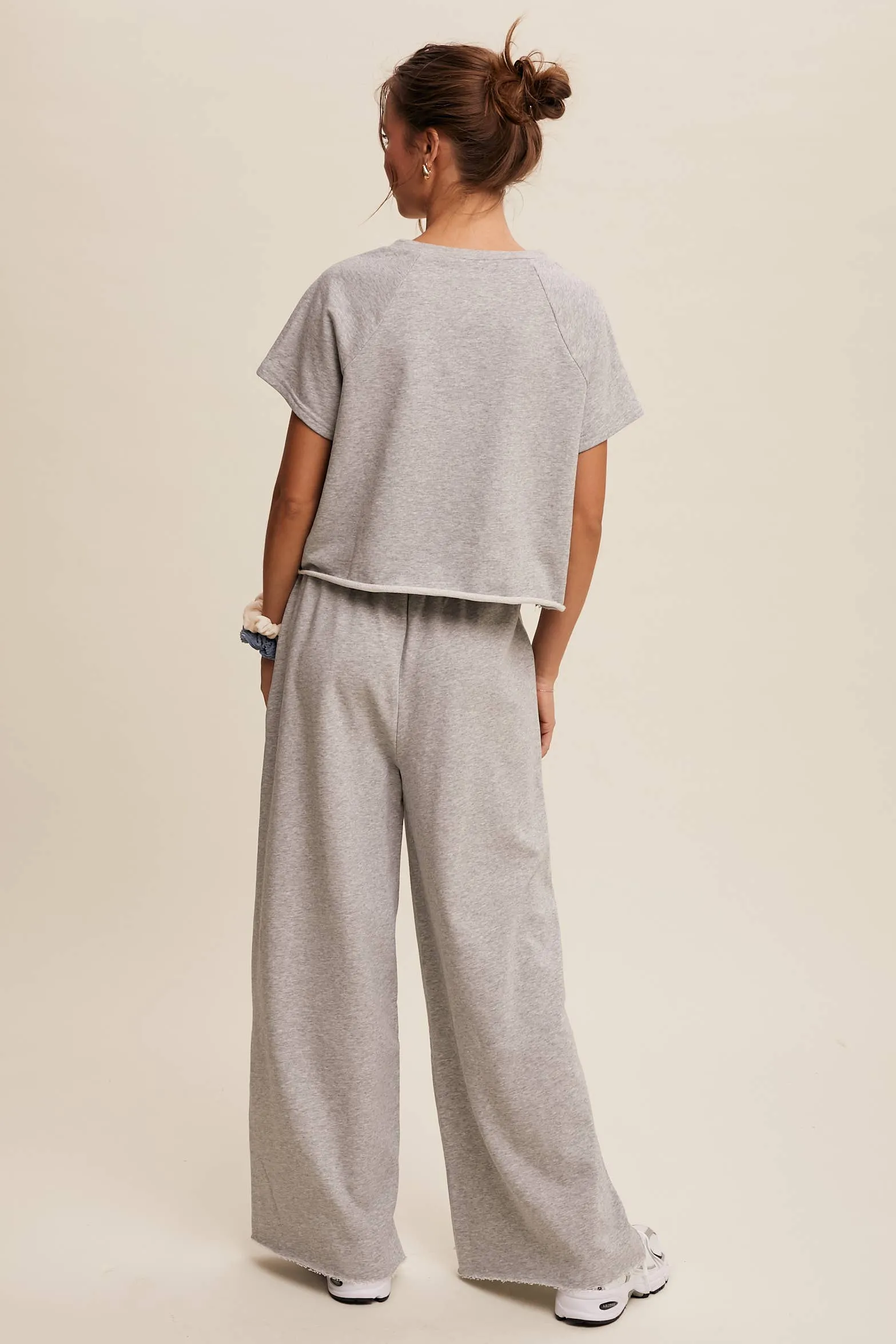 Relaxed Fit Top and Wide Leg Pants Lounge Set