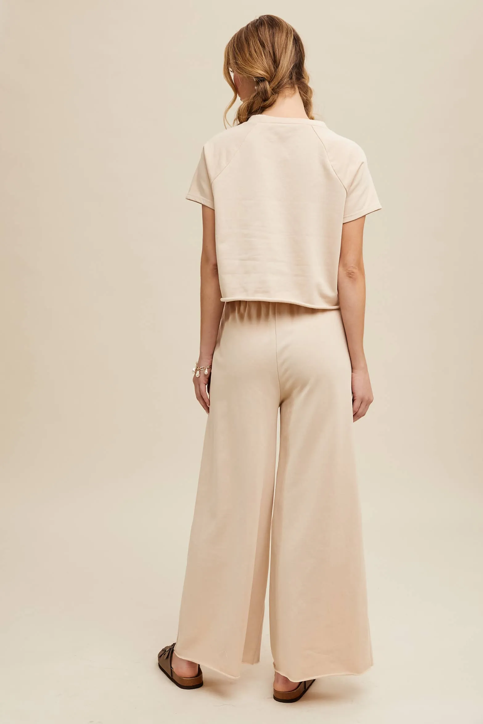 Relaxed Fit Top and Wide Leg Pants Lounge Set