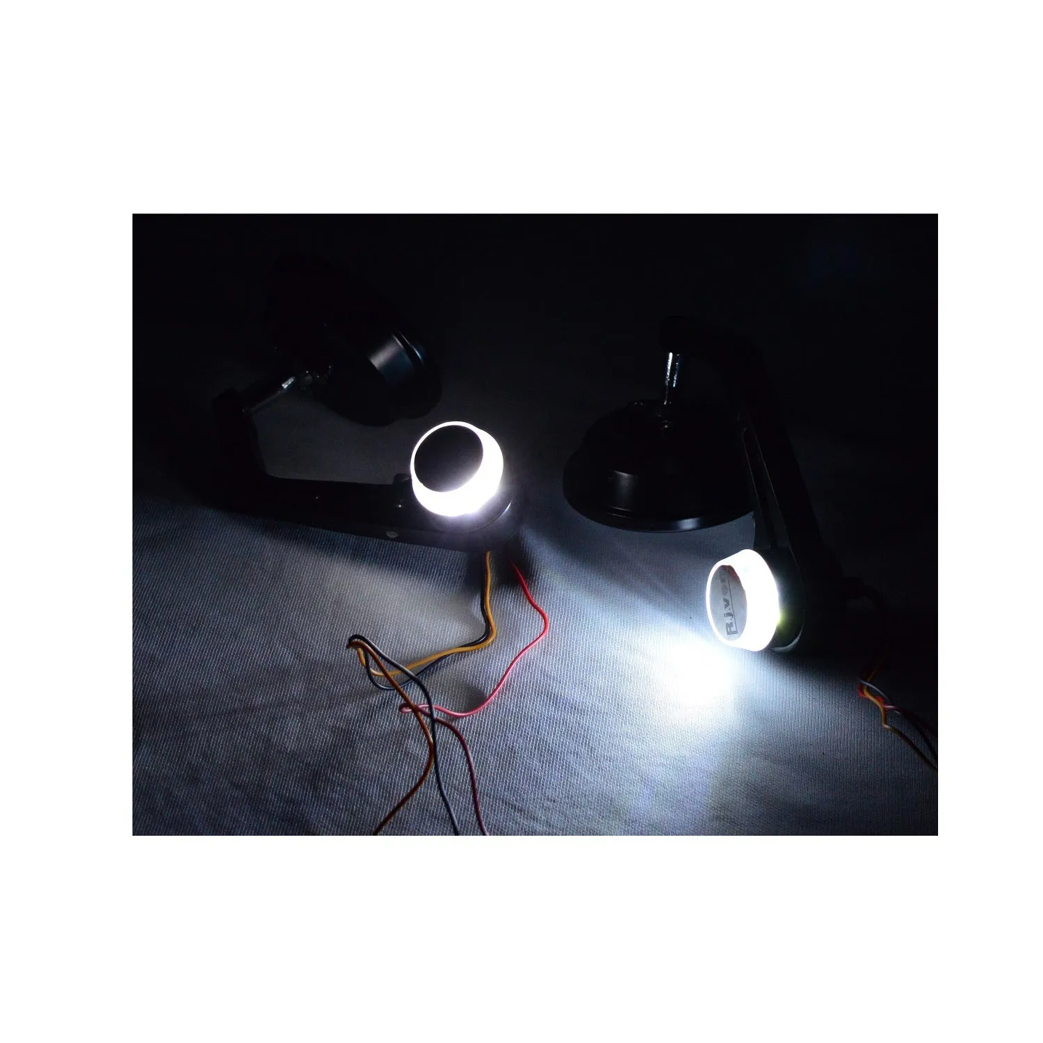 R.J.VON Bike Round Handlebar Mirror With LED Turn Signal LED Side Indicator Light  For - All Bike /Royal Enfield Bullet