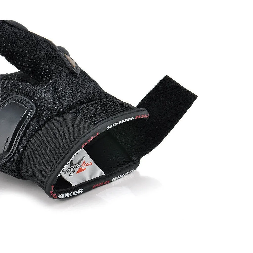 R.J.VON Biker Motorcycle Riding &Touring Hand Gloves Half Finger (Black)
