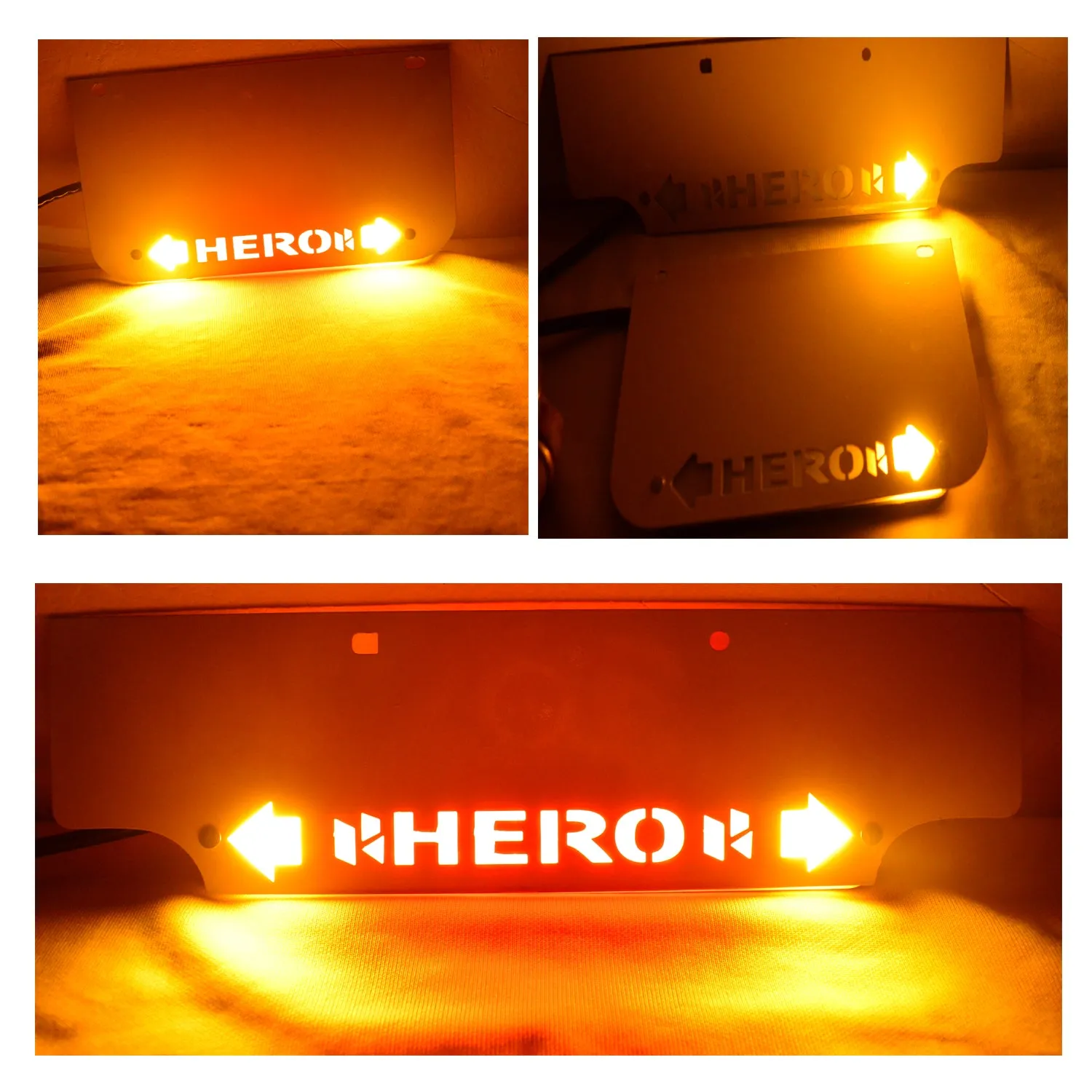 R.J.VON Hero Bike Number plate with Indicator For - Hero Bike