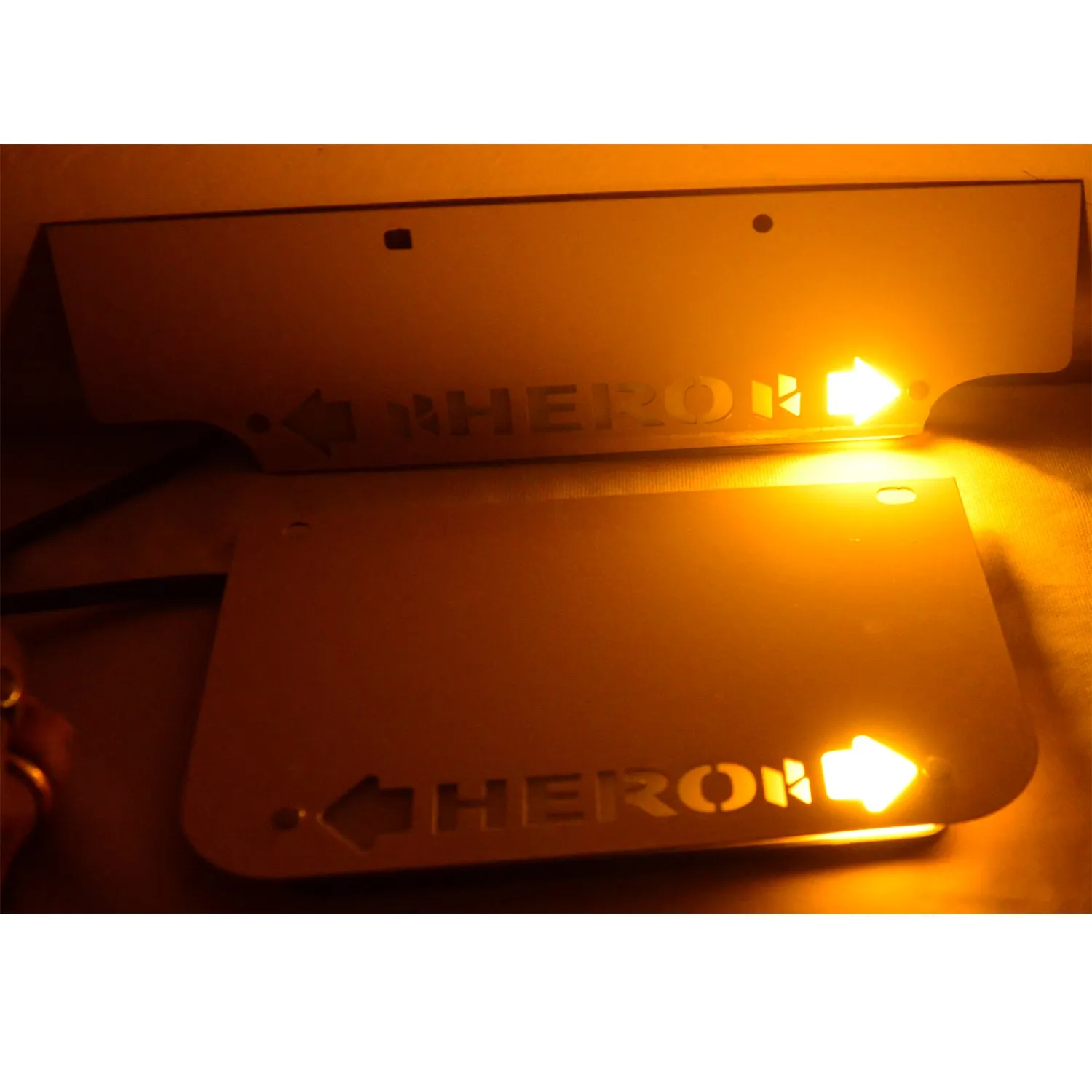 R.J.VON Hero Bike Number plate with Indicator For - Hero Bike