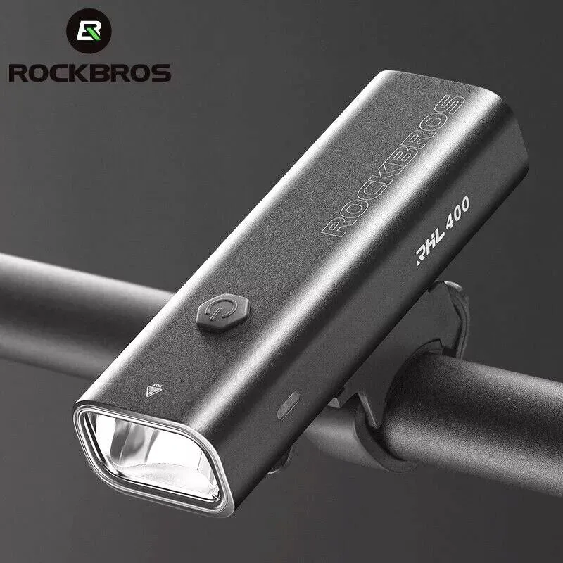 ROCKBROS 400 Lumen Waterproof Bike Front Light USB Aluminum Bicycle Headlight