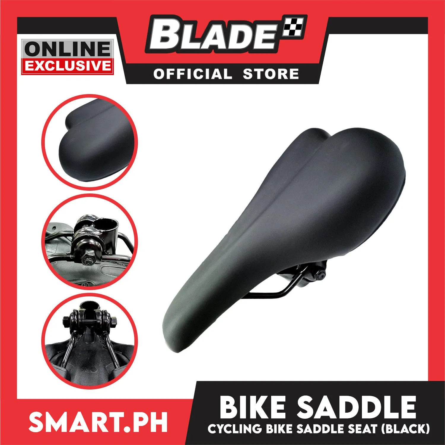Rockbros Cycling Bike Saddle Seat (Black) 27cm x 15cm