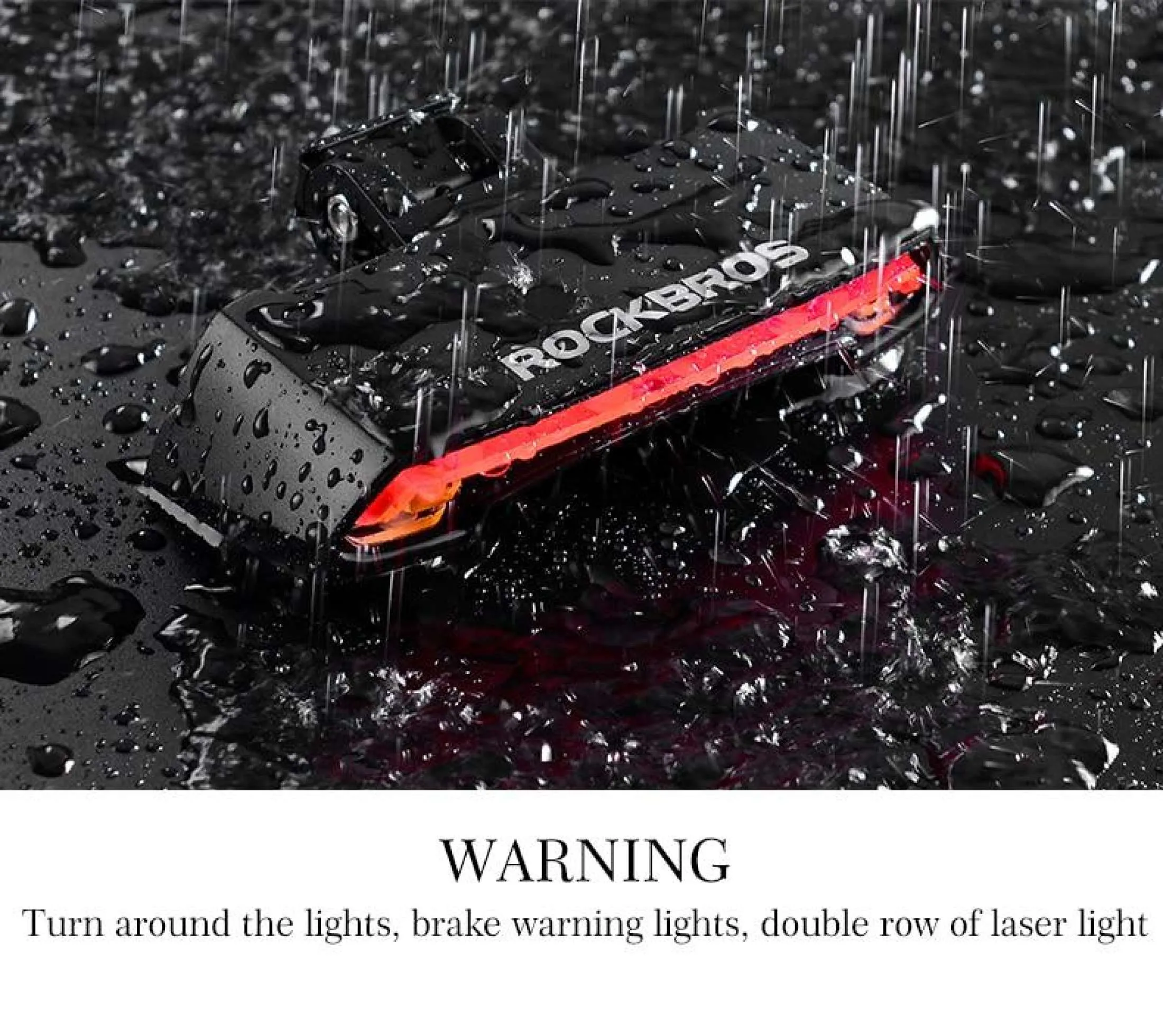 ROCKBROS R1 Laser Waterproof Safety Warning Bike Intelligent Remote Control Rear LED Light