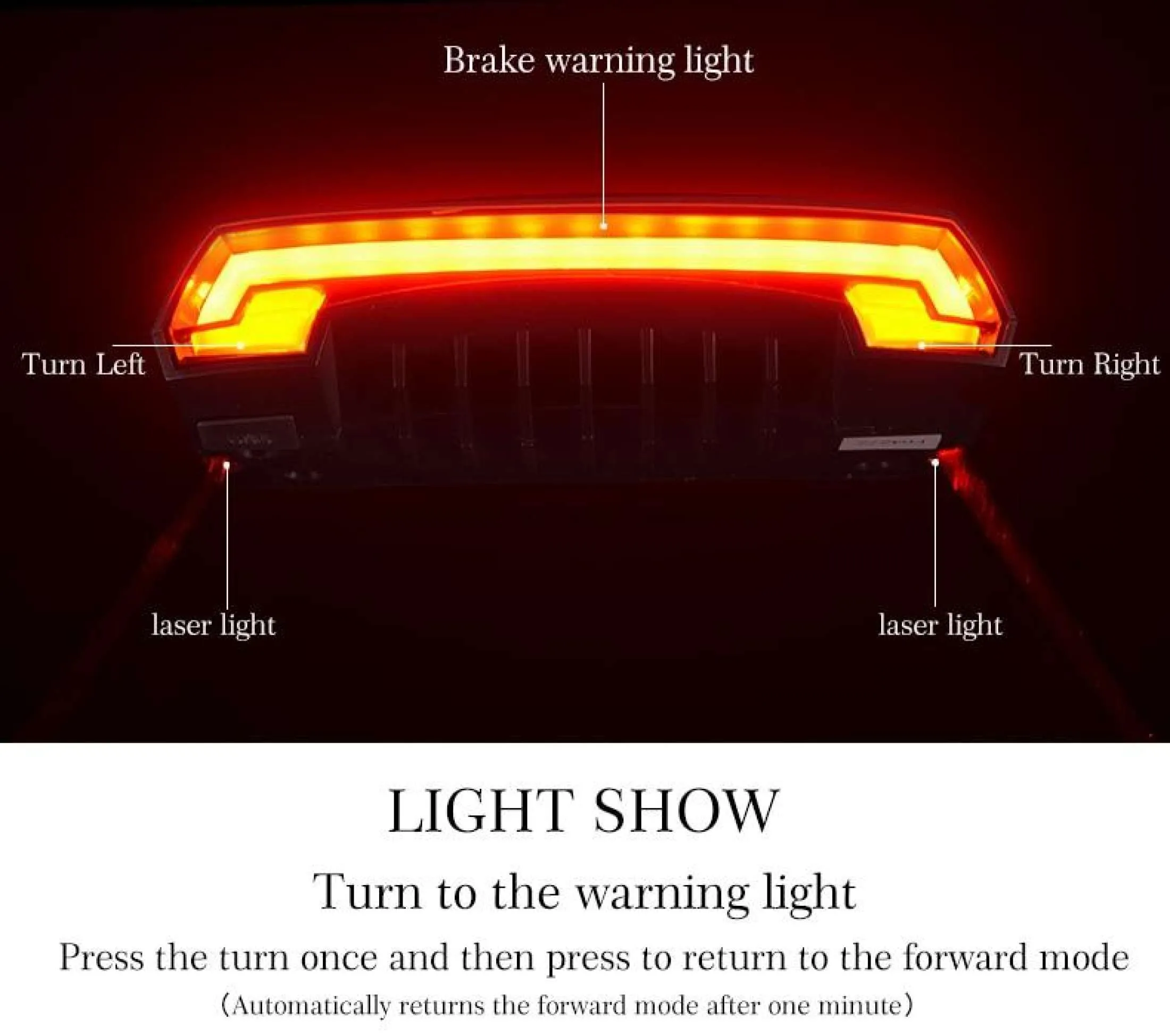 ROCKBROS R1 Laser Waterproof Safety Warning Bike Intelligent Remote Control Rear LED Light