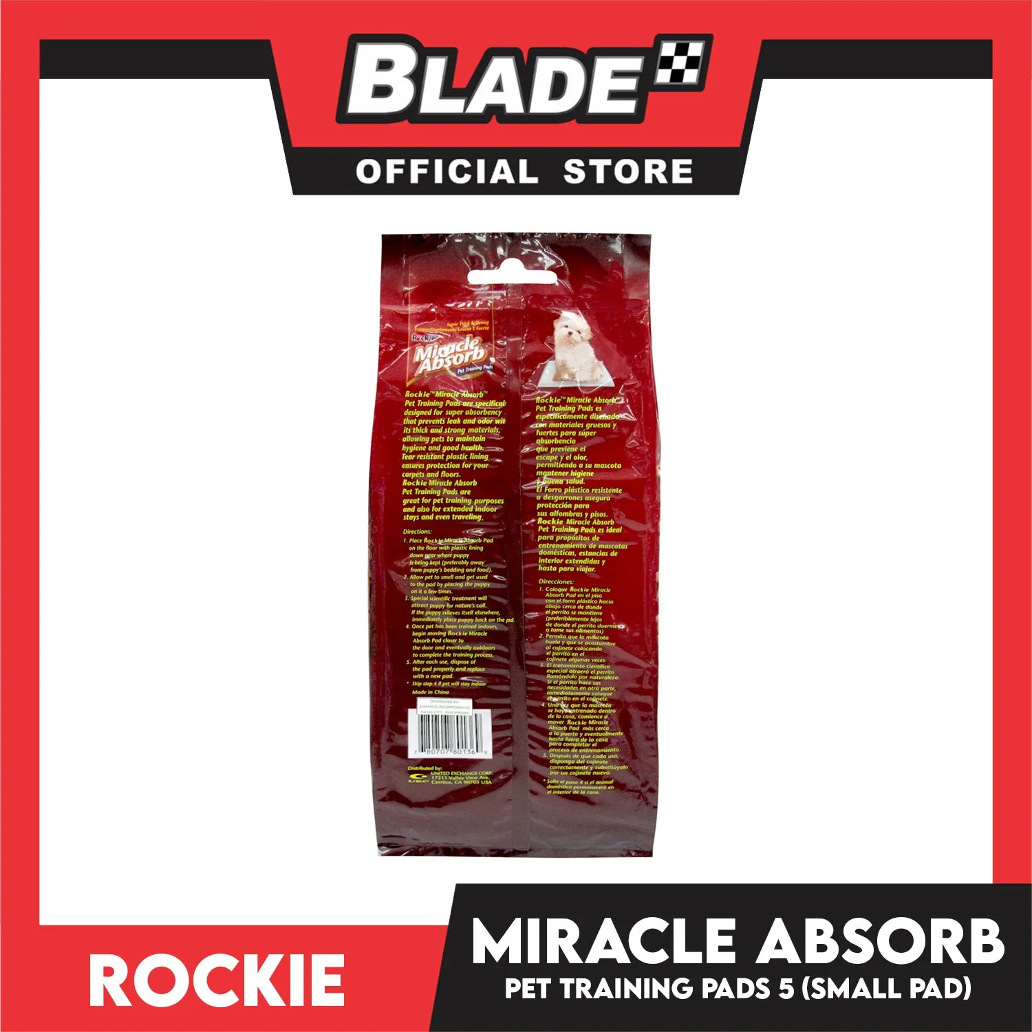 Rockie Miracle Absorb Pet Training Pads 5 Small Pads Ultra Absorbent