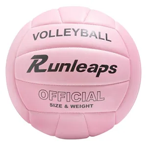 Runleaps Volleyball, Waterproof Indoor Outdoor Volleyball for Beach Game Gym Training (Official Size 5)