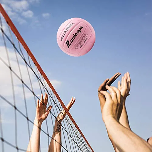 Runleaps Volleyball, Waterproof Indoor Outdoor Volleyball for Beach Game Gym Training (Official Size 5)