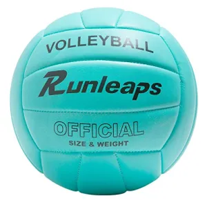 Runleaps Volleyball, Waterproof Indoor Outdoor Volleyball for Beach Game Gym Training (Official Size 5)