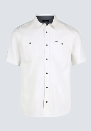 Sagrino Men's Short-Sleeve Utility Shirt, Milk - BM24501