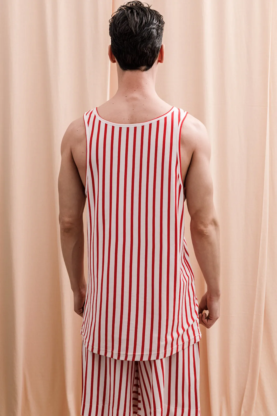 Sardinian Tank-Top Striped Red