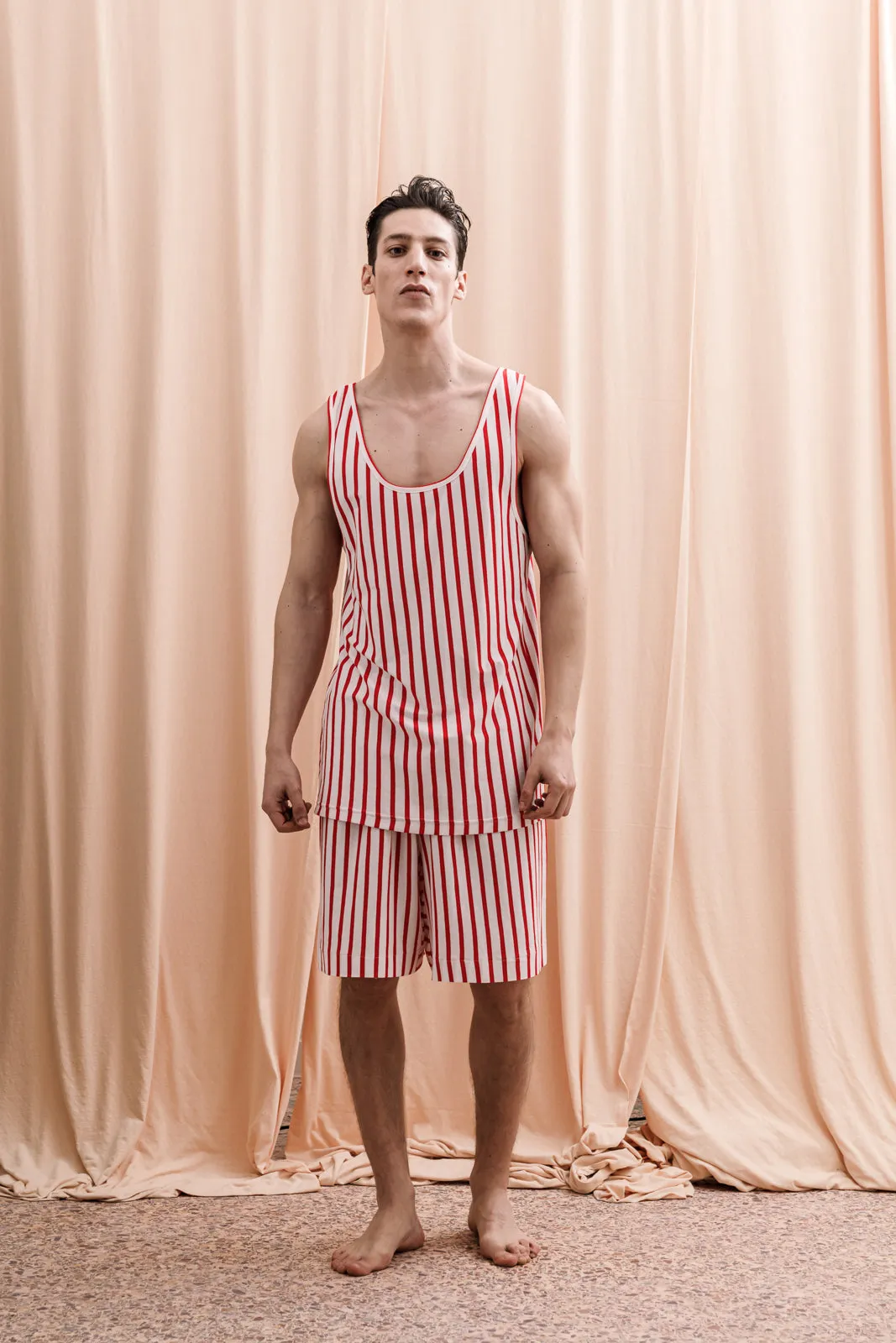 Sardinian Tank-Top Striped Red