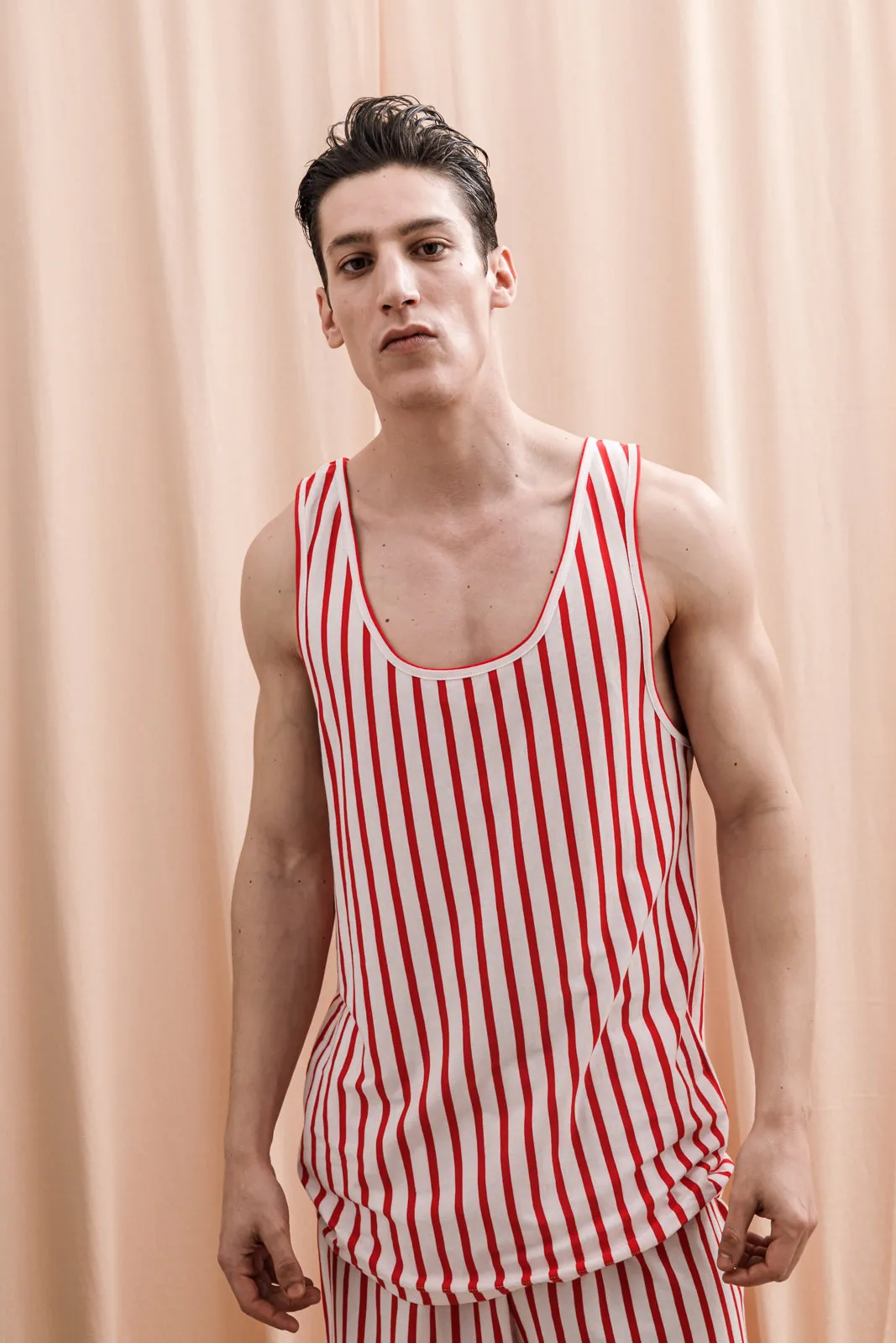 Sardinian Tank-Top Striped Red