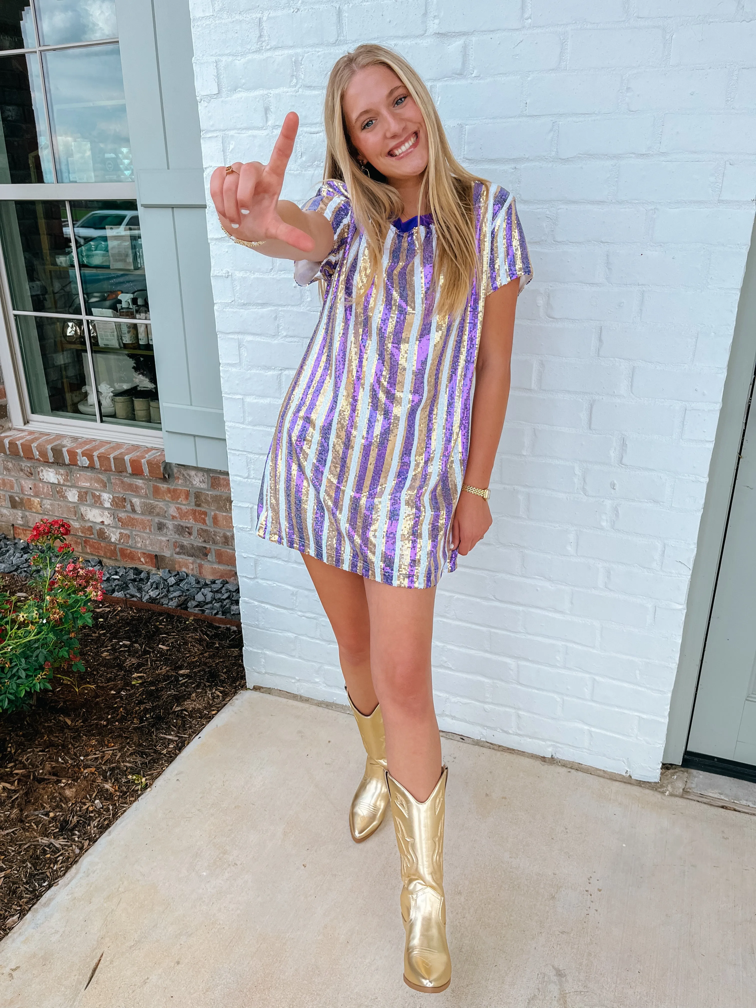 Sequin Stripe Gameday Dress