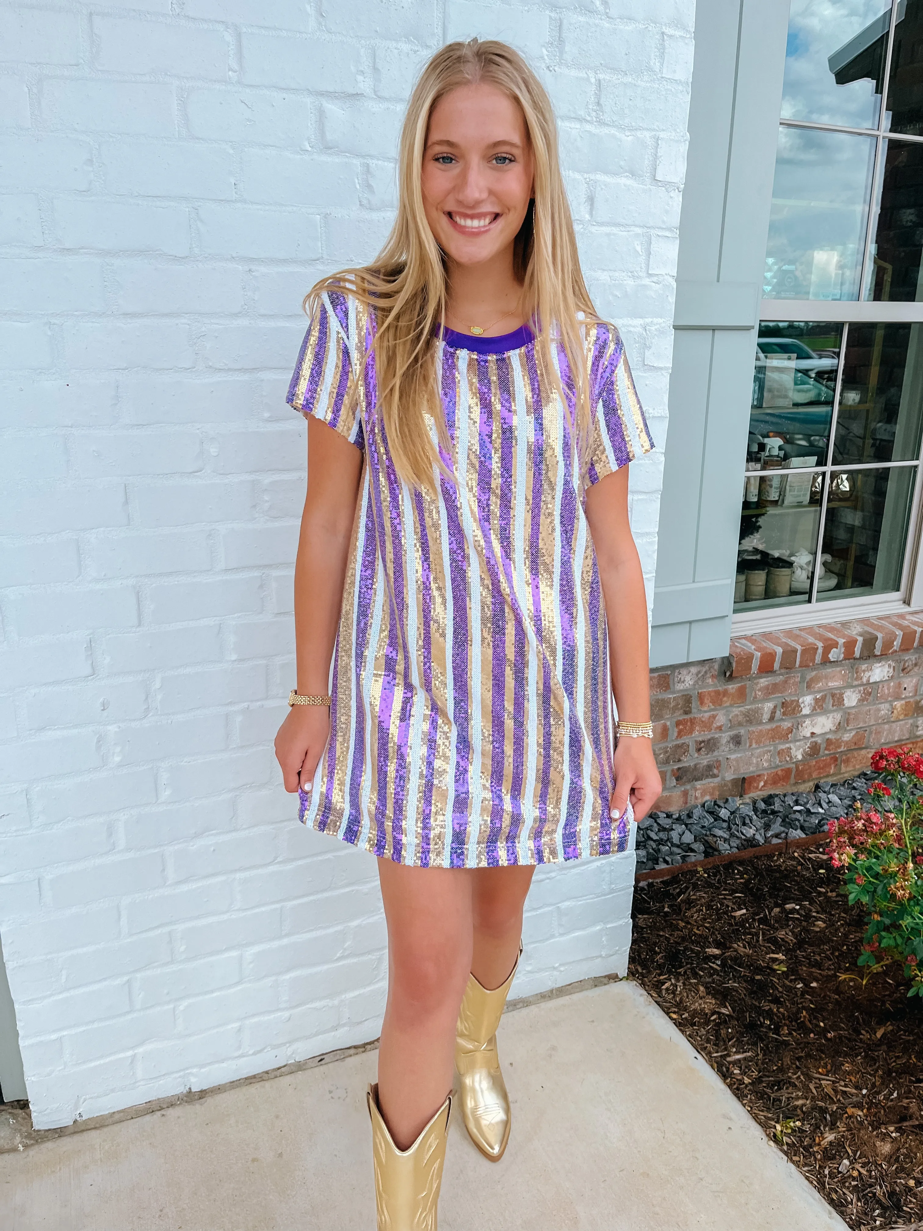 Sequin Stripe Gameday Dress