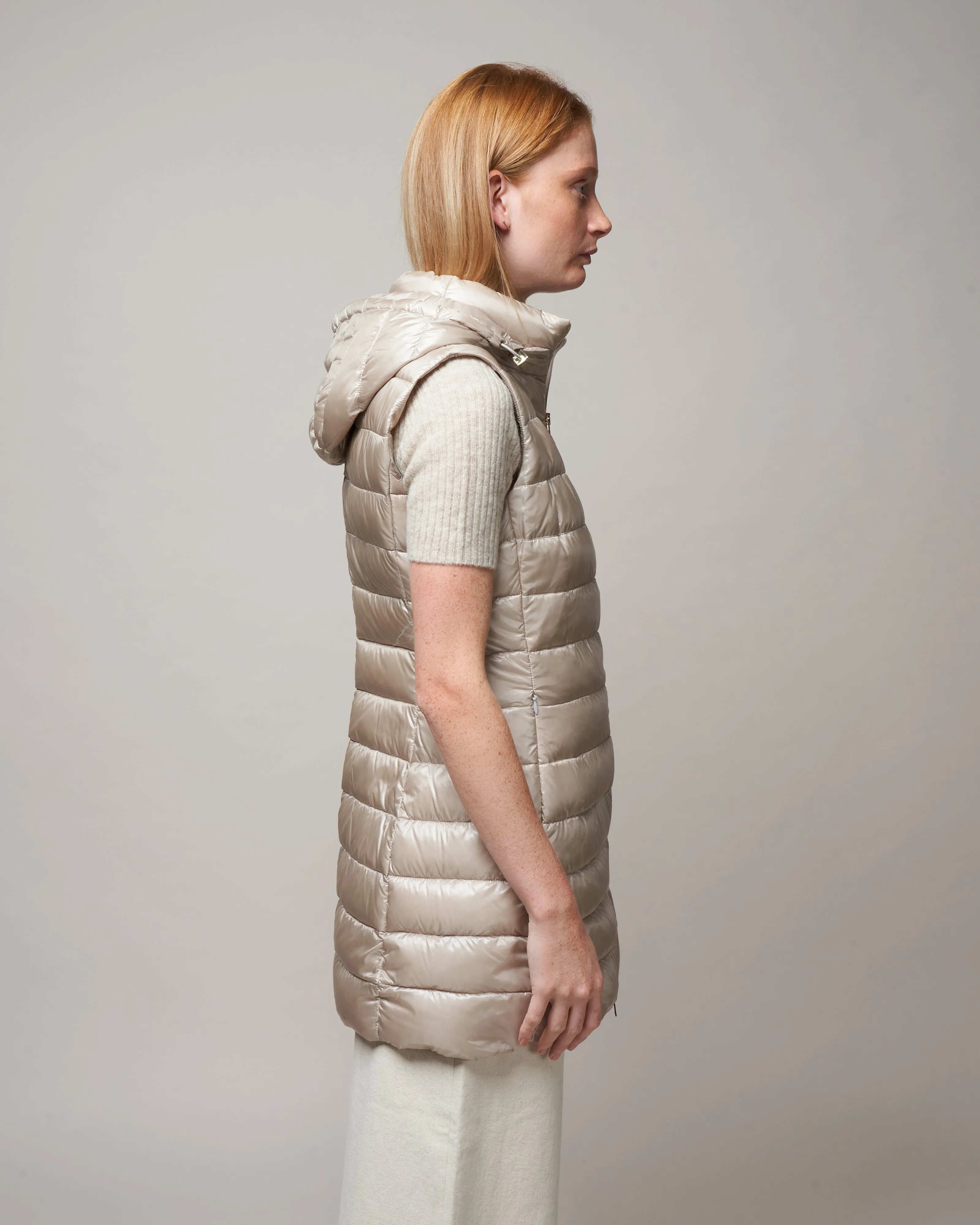 serena ultralight long vest - chantilly
