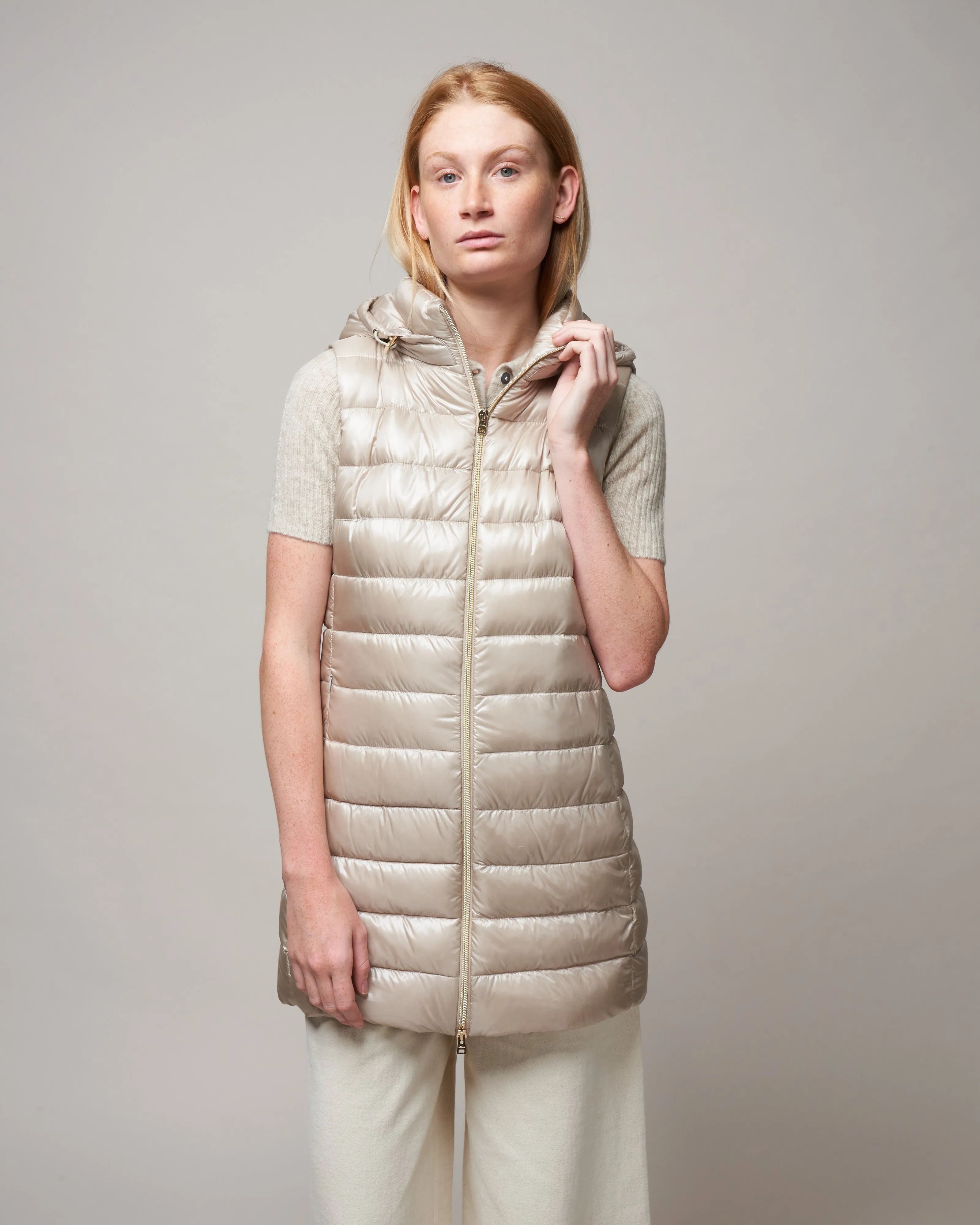 serena ultralight long vest - chantilly
