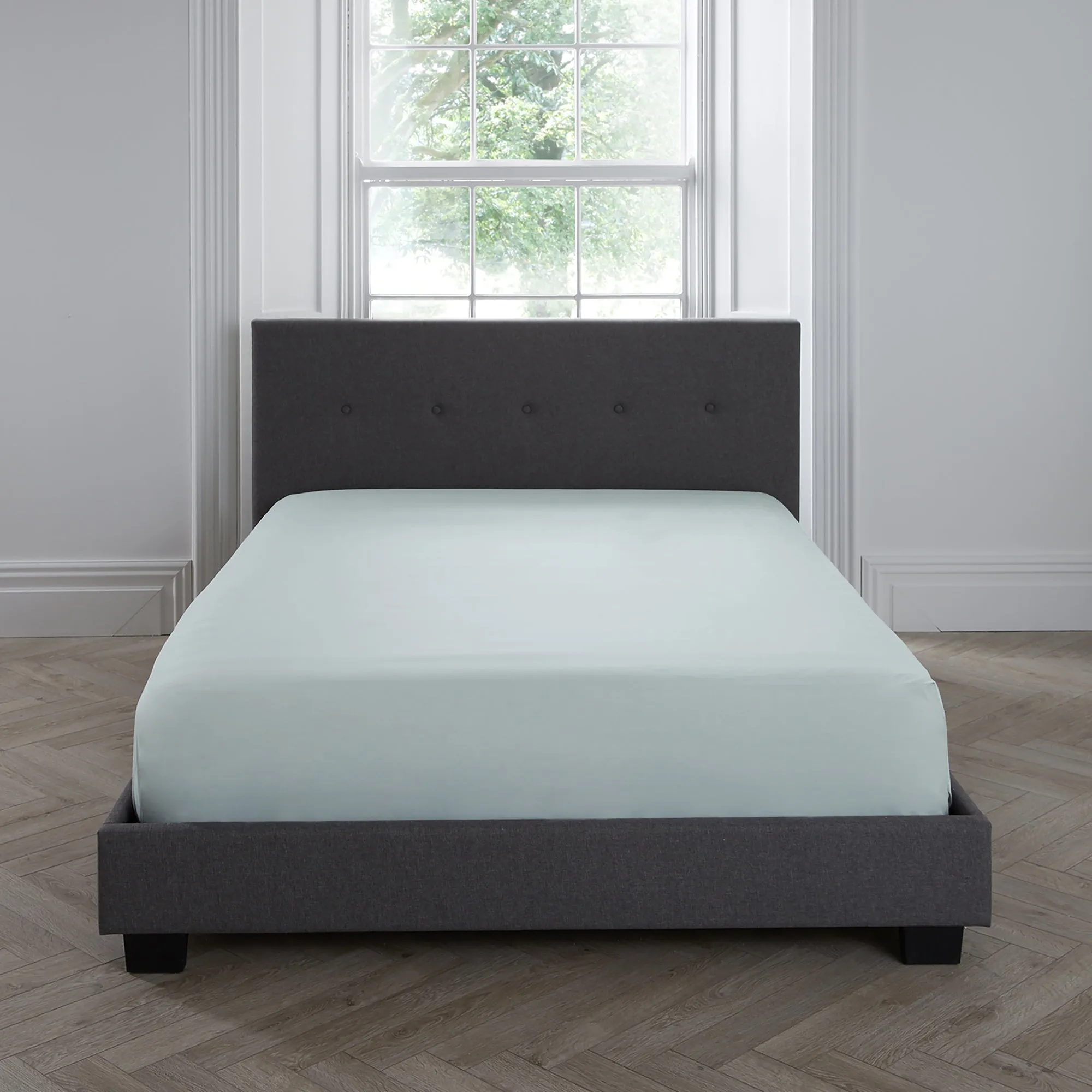Serene Plain Dyed Fitted Bed Sheet (32cm) - Green