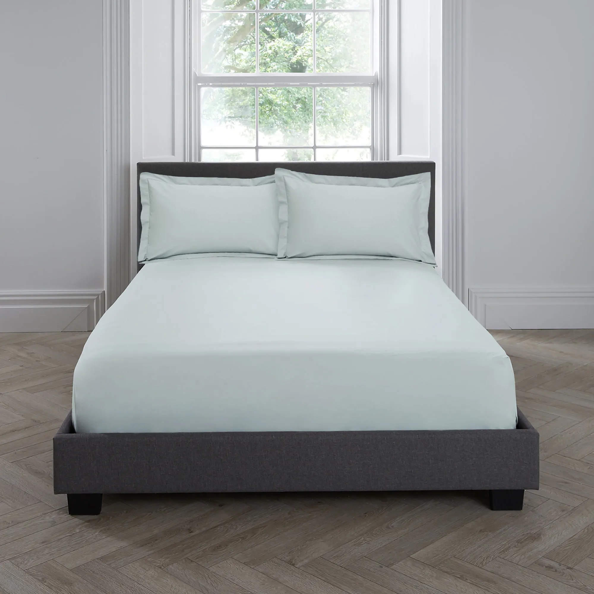 Serene Plain Dyed Fitted Bed Sheet (32cm) - Green