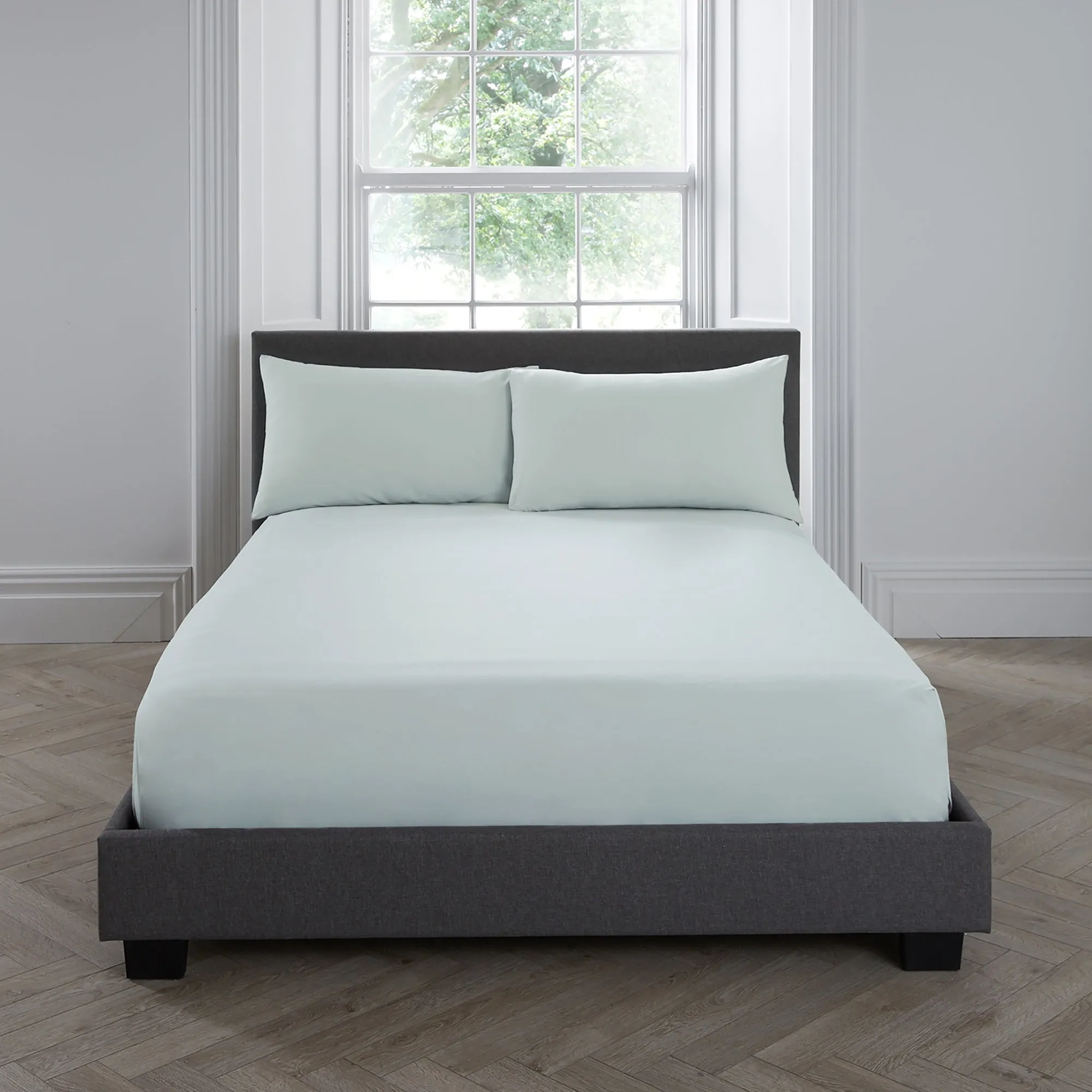 Serene Plain Dyed Fitted Bed Sheet (32cm) - Green