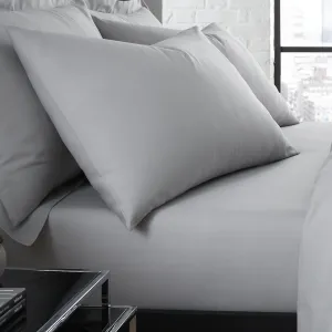 Serene Plain Dyed Pair of Housewife Pillowcases - Silver