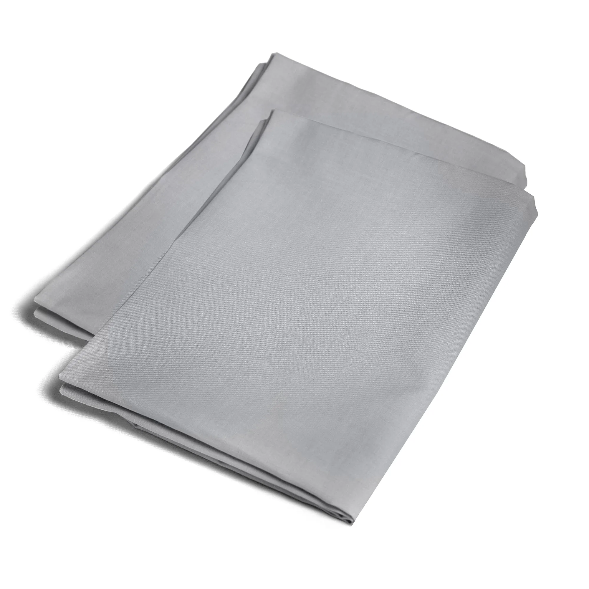 Serene Plain Dyed Pair of Housewife Pillowcases - Silver