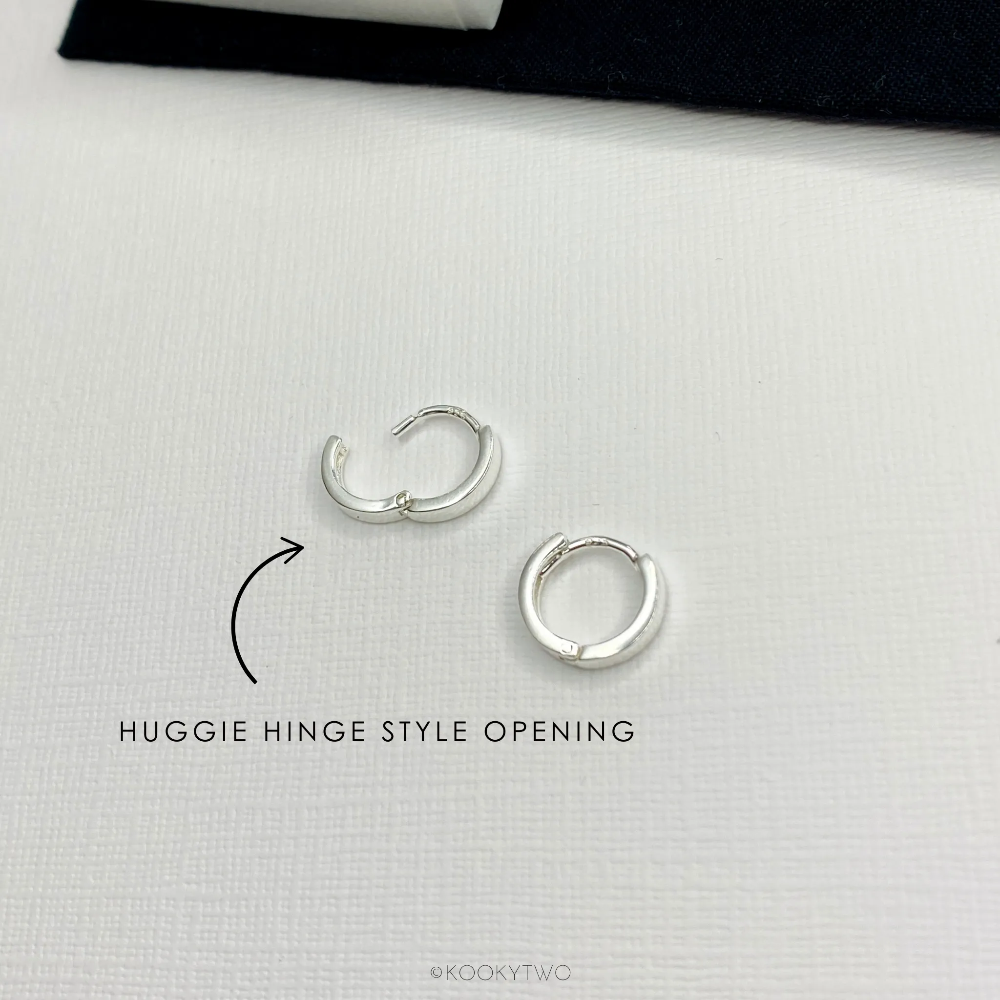 Shiny Silver Huggie Earrings