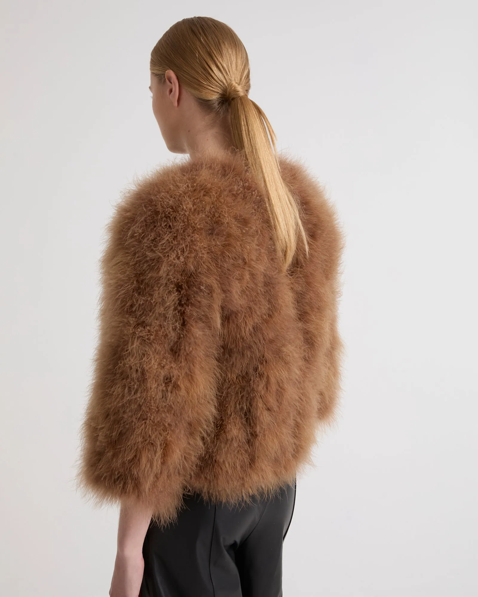 Short feather jacket